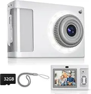 ARNSSIEN Digital Camera for Kids, 1080P Vintage Kids Camera for Toddler, 2.4" IPS Screen Child Cam with 16 LED Filling Lights, Birthday Festival Present for Older, Teens, Students, Beginners,Y2