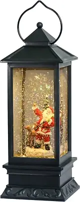 Christmas Snow Globe Lantern with Music, Battery Operated Lighted Swi