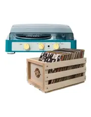 [Gadhouse] Brad MKII Record Player + Bundled Record Storage Crate in Green