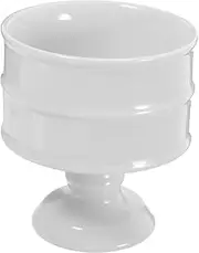 ARTSEWPLY White Ceramic Candle Holder Pedestal Stand for Candles Desserts Vintage High Feet Design for Home Decor Wedding and Dining Table Centerpiece