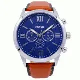 在飛比找遠傳friDay購物優惠-FOSSIL 美國最受歡迎頂尖運動時尚三眼計時皮革腕錶-藍+