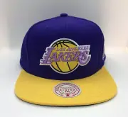 LA Lakers NBA Mitchell & Ness Snapback Hat Purple Yellow 1987 Finals Patch