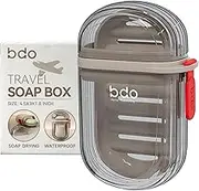 PEISAINOX Travel Soap Case, Leakproof Soap Container with Lid, Portable Bar Soap Holder for Traveling, Soap Dish for Bathroom, Shower, Gym, School, Camping, Vacation, Outdoor-Transparent-Black