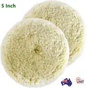 Pure Wool polishing Pad Bonnet Hook & Loop for Car Polisher Buffer Sanding 5Inch