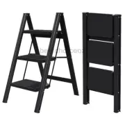 Step Ladder 3 Folding Step Stool Portable Ladder for Home Kitchen Library Office