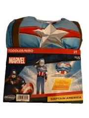 Toddler Child's Size 2T Marvel CAPTAIN AMERICA Halloween Costume Blue