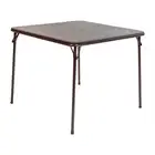 Multi-Purpose Brown Color Portable Card Table with Vinyl Top - Indoor or Outdoor