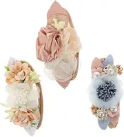 Kisangel 3Pcs Floral Hairband Elastic Flower Headbands for Newborn Photography Comfortable and Accessories for Birthdays and Special Occasions