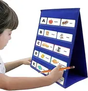 Classroom Pocket Chart Organizer – Portable Desktop Pocket Chart for Teachers | Foldable Tabletop Display for Word Cards, Schedules, Student Activities, Ideal for Classroom and Homeschool Use