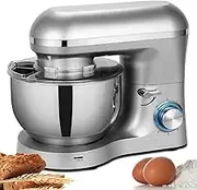 3 in 1 Stand Mixer, 10 Speed Kitchen Mixer with 6L Stainless Steel Bowl, 1400W Electric Dough Blender with Dough Hook, Whisk, Beater, Egg White Separator, Scraper