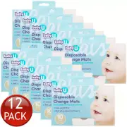 12 x Baby U Disposable Change Mats 10 Pack Leak Proof Absorbent Nappies Diaper