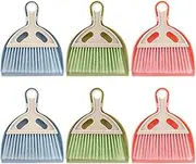 6-Pack Small Dustpan and Brush Set, Mini Broom and Dustpan with Handle, Small Manual Dustpan and Brush Set, Hangable Cleaning Tools for Desk, Keyboard, Countertop, Car, Sofa