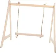 ERINGOGO Parrot Swing with Wooden Perch Bird for Claw Health Entertainment Engaging Activity Center for Birds for Cockatiels Finches Lovebirds