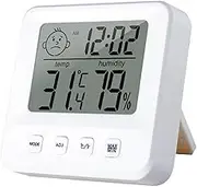 Labymos Digital Indoor Thermometer Hygrometer Home Accurate LCD Temperature Humidity Gauge Monitor with Time Display Comfort Indicator Support Alarm Clock Function and ℃/℉ ing for Home Office Baby Roo