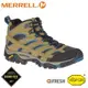 【MERRELL 美國 男 MOAB 2 MID GORE-TEX 戶外多功能登山鞋《卡其/霧藍》】034803/水陸兩棲/防水