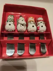 Snowmen Knives/ Spreaders New In Box 4 Different Snowmen Stainless Steel Neq In