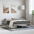 Metal Bed Frame White 137x187 cm Double Size Modern Bedroom Furniture Slee 50912