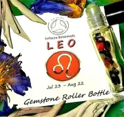 LEO Zodiac Roller Bottle Crystal Set for Essential Oil Astrology Wicca Gift