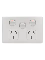 Lucci Power Quantum Twin GPO With Extra Switch Only in Matte White