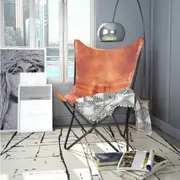 Butterfly Chair Brown Real Leather vidaXL