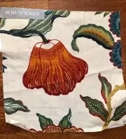 Celerie Kemble SCHUMACHER Hothouse Flowers 16 1/2" Linen Fabric Sample