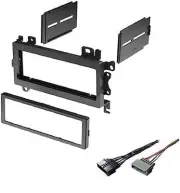 Single Din Radio Car Stereo Dash Install Mount Kit and Wire Harness Combo Mad...