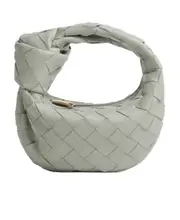 Intrecciato zipper handbag One size Gray