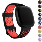 StrapsCo Two Tone Silicone Rubber Sport Watch Band Strap for Fitbit Versa 3
