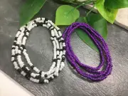 2 PC Handcrafted Waist Beads Jewelry African Boho Bracelet Anklet Set New 8546