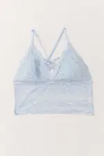 Blue Floral Lace Corset Top Bralette Lingerie