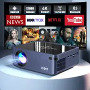 Android 4K Portable Projector Smart LED 12000 LMS Home Theater Wifi Bluetooth AU