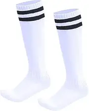 [AnjeeIOT] 1 Pair Kids Soccer Socks, School Team Dance Sports Socks, High Socks For 5-10 Years Old Youth Boys & Girls