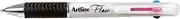 Artline 198106 Flow 4 Colour Retractable Ballpoint Pen, Pearl White (Pack of 12)
