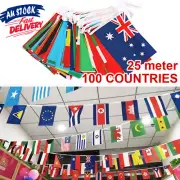 25m 100 Countries String Bunting decor Bar Party International Flag World Flags