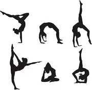 Girls Gymnastics Wall Sticker Sport Vinyl Art Wall Decals Art Kids Room Home Wall Decor for Girls Gymnasts Bedroom Yoga Room Nursery Decor Set of 6 (15.75”H X 47.25”W)