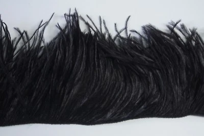 36" OSTRICH FEATHER FRINGE - BLACK 3-6" Craft/Trim/Halloween/Costume/Fashion