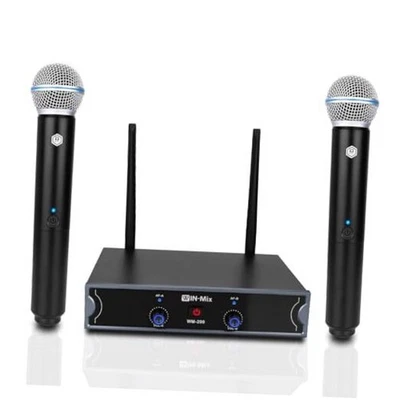 UHF Wireless Mic System 2 Pack -Fixed Frequency 260ft Dual Handheld GWWM200ESC