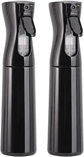 2 Pcs 300ml Hair Spray Bottle Continuous Refillable Water Mister Spray Bottle Empty Ultra Fine for Hair Styling, Pets, Plants, Cleaning, Misting, Skin Care - Black