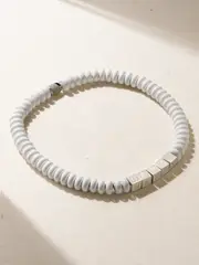 [Lauren Rubinski] Lauren Rubinski - Happy Sterling Silver, Enamel And Bead Necklace - White - One size One size White