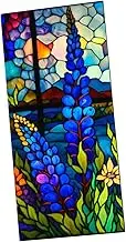 Vintage Decorative Stained Privacy Window Film Removable Static Cling Sticker for Smooth Glass Surfaces Easy Cut No Adhesive for Home Decor and Privacy Enhancement
