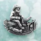 Australian Swagman Souvenir Pewter Fridge Magnet Australiana Gift