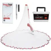 Cast Net 4ft Radius 3/8 inch Mesh for Freshwater Saltwater Bait Fish
