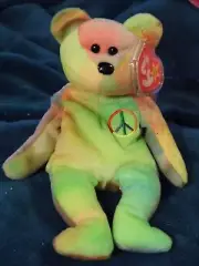 Ty Beanie Baby Peace NO # Tush, Mint Tag, w/ Tag Prot Nicely Mixed Colors #PB294