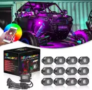 RGB Rock Lights Kits, Niwaker 12 Pods RGB LED Rock Lights with Bluetooth Control