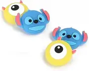 PERFECTSIGHT Cute Switch Thumb Grip Cap Compatible with Nintendo Switch OLED Joycon/Lite, 4PCS Cartoon Joystick Caps, Kawaii Skin Grips Button Stick Cover Controller 3D Analog Kit, Blue and Yellow