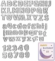 Estivaux Capital Alphabet Letters Die Cuts for Card Making, Number Words Cutting Dies Sets Alphabets Dies Stencils Embossing Template for Scrapbooking DIY Cards Album Crafts Supplies