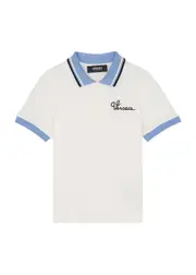 Versace Kids Logo-embroidered Piqué Cotton Polo Shirt - White - 36 Mon (36 Months) 36 MON (36 months)