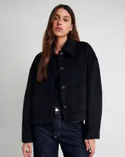 [Jag] Jag Women's Rosella Wool Crop Jacket In Navy Size 6 6 Navy