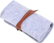 [Yardenfun] Eyeglasses Bag Arm Rest Tray Eyeglasses Case Travel Size Makeup Bedside Table Clip on to Bed Eyeglasses Storage Bag Sunglasses Bag Pouch Felt Glasses Bag Grey