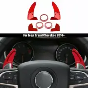 Steering Wheel Shift Paddle/AC Switch Knob Trim for Jeep Grand Cherokee 2014+Red (for: Jeep)